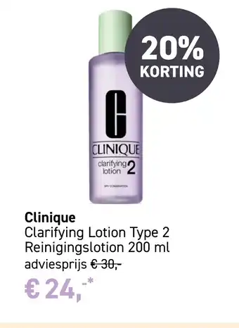 Mooi parfumerie Clinique Clarifying Lotion Type 2 aanbieding