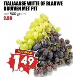 MCD Supermarkt ITALIAANSE WITTE OF BLAUWE DRUIVEN MET PIT aanbieding