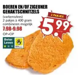 MCD Supermarkt BOEREN EN/OF ZIGEUNER GEHAKTSCHNITZELS aanbieding