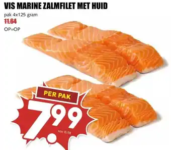 MCD Supermarkt VIS MARINE ZALMFILET MET HUID aanbieding