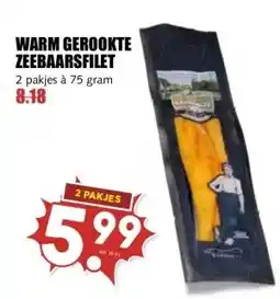 MCD Supermarkt WARM GEROOKTE ZEEBAARSFILET aanbieding
