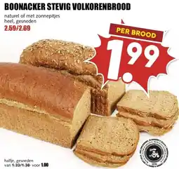 MCD Supermarkt BOONACKER STEVIG VOLKORENBROOD aanbieding