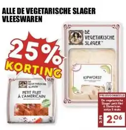 MCD Supermarkt ALLE DE VEGETARISCHE SLAGER VLEESWAREN aanbieding