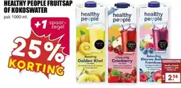 MCD Supermarkt HEALTHY PEOPLE FRUITSAP OF KOKOSWATER aanbieding