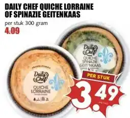 MCD Supermarkt DAILY CHEF QUICHE LORRAINE OF SPINAZIE GEITENKAAS aanbieding