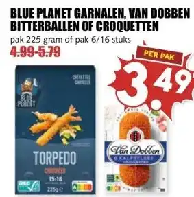 MCD Supermarkt BLUE PLANET GARNALEN, VAN DOBBEN BITTERBALLEN OF CROQUETTEN aanbieding