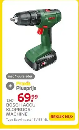Praxis Bosch accu klopboor machine aanbieding