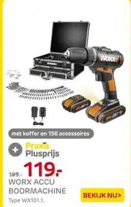 Praxis Worx accu boormachine aanbieding