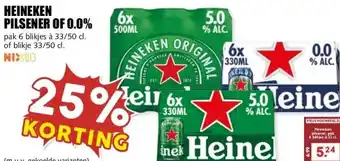 MCD Supermarkt HEINEKEN PILSENER OF 0.0% aanbieding