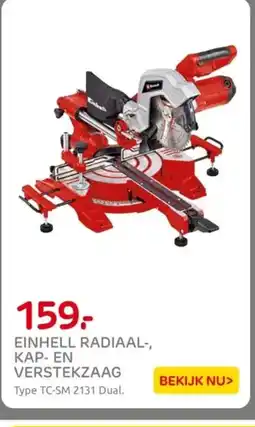 Praxis Einhell radiaal, kap en verstekzaag aanbieding