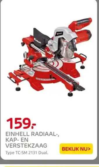 Praxis Einhell radiaal, kap en verstekzaag aanbieding