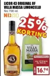 MCD Supermarkt LICOR 43 ORIGINAL OF VILLA MASSA LIMONCELLO aanbieding