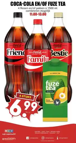 MCD Supermarkt COCA-COLA EN/OF FUZE TEA aanbieding