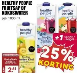 MCD Supermarkt HEALTHY PEOPLE FRUITSAP OF KOKOSWATER aanbieding