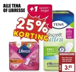 MCD Supermarkt ALLE TENA OF LIBRESSE aanbieding