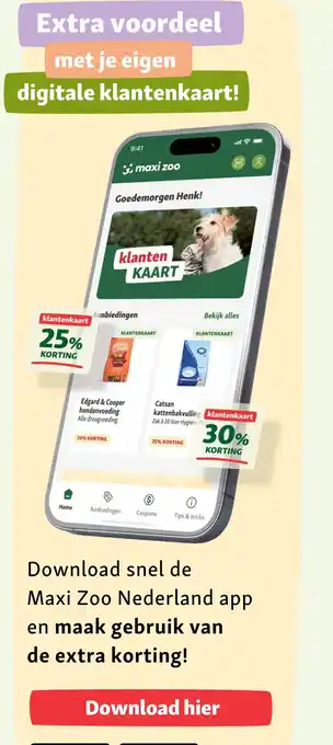 Maxi Zoo Extra voordeel met je eigen digitale klantenkaart! aanbieding