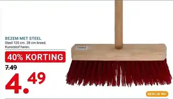 Kluswijs BEZEM MET STEEL aanbieding