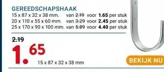 Kluswijs GEREEDSCHAPSHAAK aanbieding