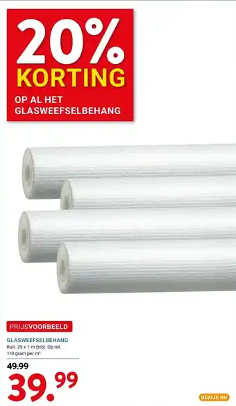 Kluswijs GLASWEEFSELBEHANG aanbieding