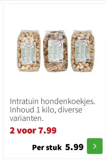Intratuin Intratuin hondenkoekjes. Inhoud 1 kilo, diverse varianten. aanbieding