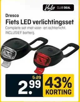 Hubo Dresco Fiets LED verlichtingsset aanbieding