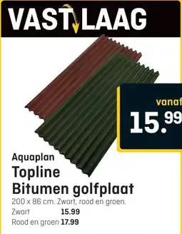 Hubo Aquaplan Topline Bitumen golfplaat aanbieding