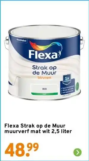 GAMMA Flexa Strak op de Muur muurverf mat wit 2,5 liter aanbieding