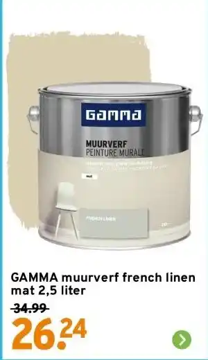 GAMMA GAMMA muurverf french linen mat 2,5 liter aanbieding
