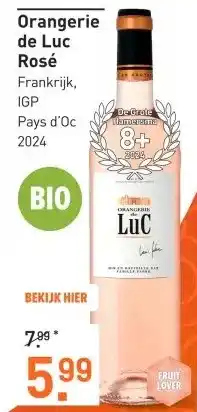 Gall & Gall Orangerie de Luc Rosé 75CL aanbieding