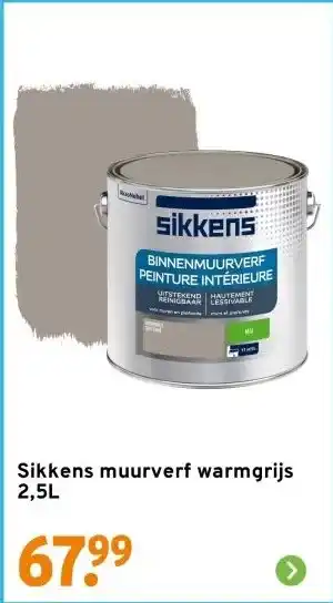 GAMMA Sikkens muurverf warmgrijs 2,5L aanbieding