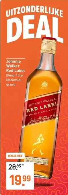 Gall & Gall Johnnie Walker Red Label 100CL aanbieding