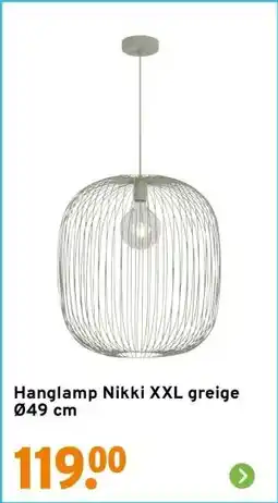 GAMMA Hanglamp Nikki XXL greige Ø49 cm aanbieding