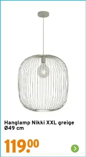 GAMMA Hanglamp Nikki XXL greige Ø49 cm aanbieding