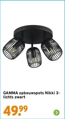 GAMMA GAMMA opbouwspots Nikki 3-lichts zwart aanbieding