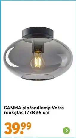 GAMMA GAMMA plafondlamp Vetro rookglas 17xØ26 cm aanbieding