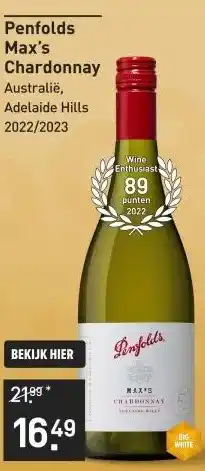 Gall & Gall Penfolds Max's Chardonnay 75CL aanbieding