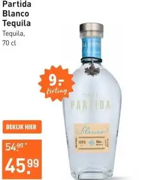 Gall & Gall Partida Blanco Tequila 70CL aanbieding