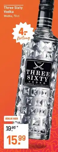 Gall & Gall Three Sixty Vodka 70CL aanbieding