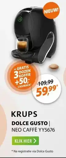 Expert Krups Dolce Gusto Neo Caffè YY5676 Zwart aanbieding