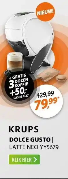 Expert Krups Dolce Gusto Neo Latte YY5679 Wit aanbieding