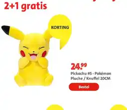 Bruna Pickachu #5 - Pokémon Pluche / Knuffel 20CM aanbieding