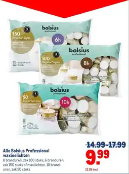 Makro Alle Bolsius Professional waxinelichten aanbieding