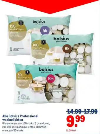 Makro Alle Bolsius Professional waxinelichten aanbieding