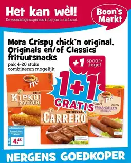 Boon`s Markt Mora Crispy chick'n original, Originals en/of Classics frituursnacks aanbieding