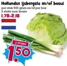Boon`s Markt Hollandse ijsbergsla en/of bosui aanbieding