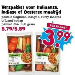 Boon`s Markt Verspakket voor Italiaanse. Indiase of Oosterse maaltijd aanbieding