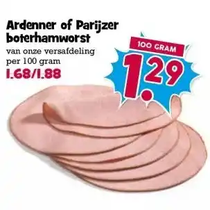 Boon`s Markt Ardenner of Parijzer boterhamworst aanbieding