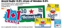 Boon`s Markt Amstel Radler 0.0% citroen of Heineken 0.0% aanbieding