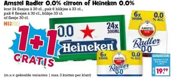 Boon`s Markt Amstel Radler 0.0% citroen of Heineken 0.0% aanbieding
