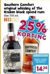 Boon`s Markt Southern Comfort original whiskey of The Kraken black spiced rum aanbieding